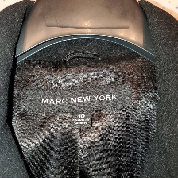 Marc New York Black Cashmere Wool Pea Coat - Picture 7 of 8